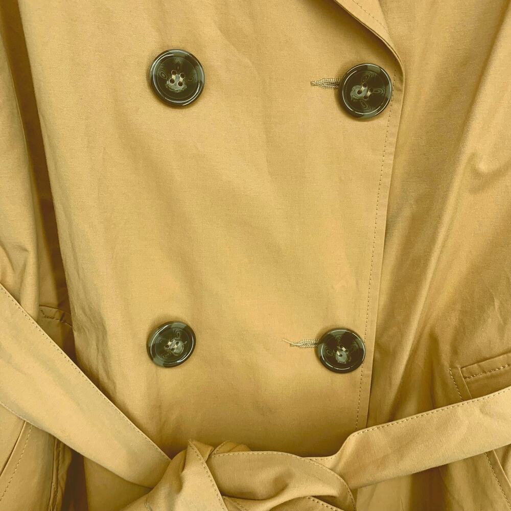 NWT Lane Bryant Sz 18 Golden Tan Short Trench Coat Belted Double Breasted - Picture 4 of 9